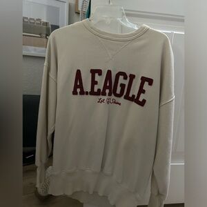 American Eagle Vintage Oversized Crewneck, Cream Color, XS
